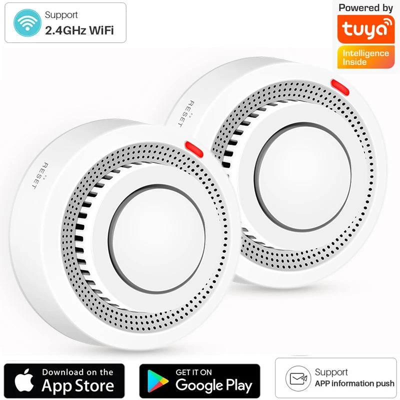 Wifi Smoke Detector Sensor Wireless Fire Protection Smoke Alarm High Sensitivity Safety Prevention Sensor 80DB Work with tuya