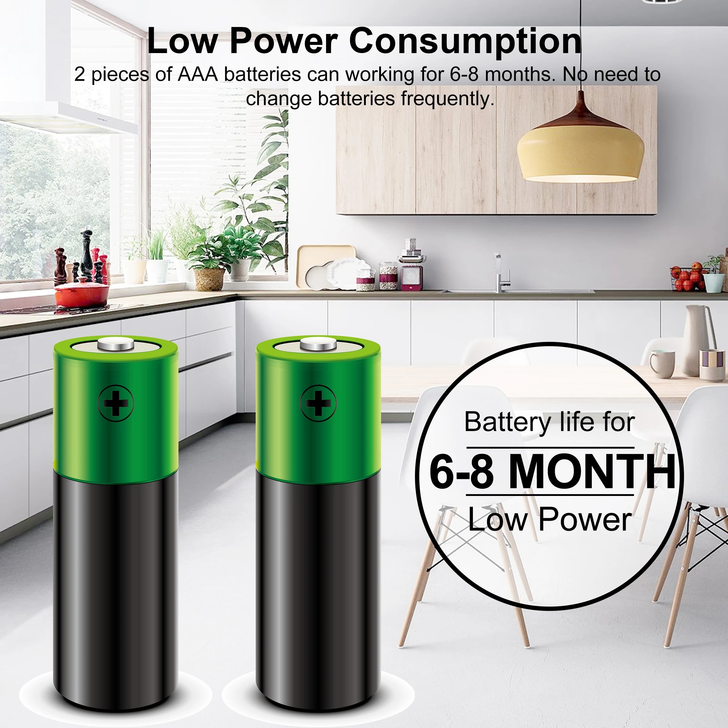 جهاز استشعار كاشف الدخان والحريق الذكي من GIRIER Tuya Wifi يعمل بالبطارية مع تطبيق Smart Life ولا يحتاج إلى موزع