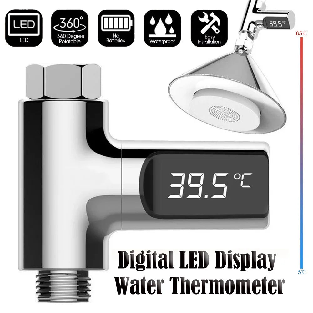Digital Shower Temperature Led Display Water Thermometer Realtime Monitor Uk Bathroom Faucet Basin Bath Mixer