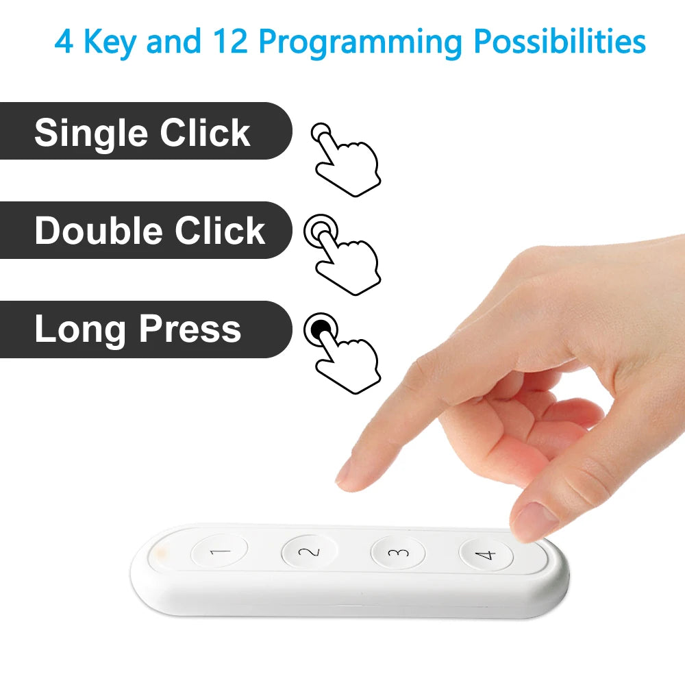 زر ضغط لاسلكي محمول Tuya Smart Life ZigBee 3.0، مفتاح تحكم عن بعد للمشاهد 1، 2، 3، 4 قنوات