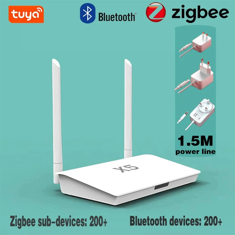 Smart Life Zigbee 3.0 / Bluetooth 5.0 2-in-1 Gateway Hub X5 محسّن مع إمكانية الوصول إلى أكثر من 400 جهاز ويعمل عبر الطوابق