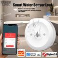 مستشعر تسرب الماء الذكي لتطبيق Tuya ZigBee 3.0 مستشعر تسرب الفيضان إنذار مراقبة عن بعد لتطبيق الفيضانات الزائدة للمطبخ والحمام