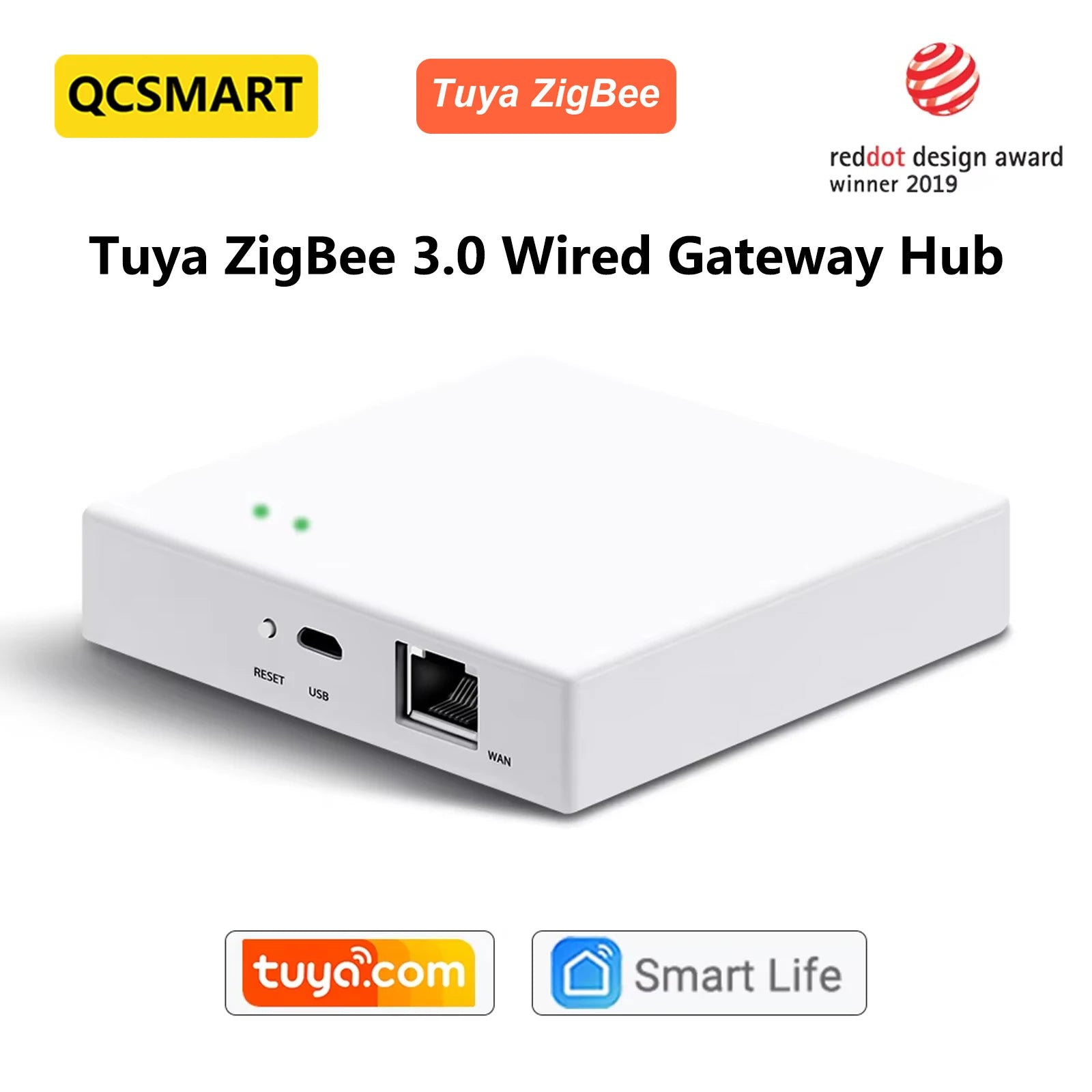 بوابة Tuya Smart Life ZigBee 3.0 للتحكم الآلي بالمنزل، موزع سلكي، تطبيق للتحكم عن بعد، شبكة فرعية تصل إلى 256 جهاز Tuya Zigbee