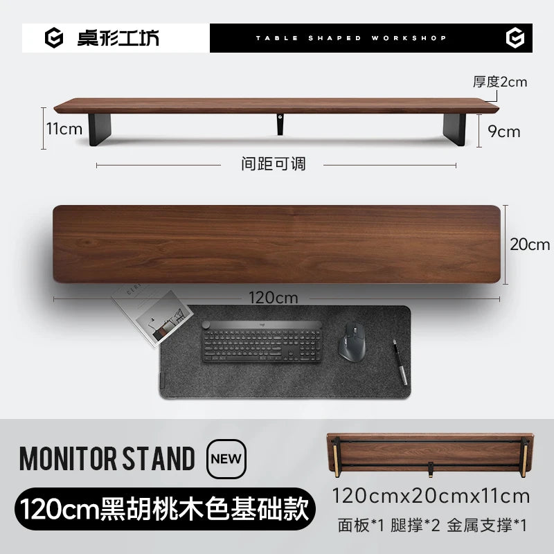 Z3 Pro Modular Monitor Riser Solid Wood Desktop Elevator Stand Computer Screen Stand Ergonomic Office Desk Organizer System