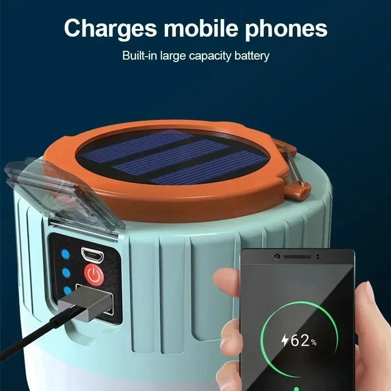 مصباح تخييم شمسي محمول، بنك طاقة، فوانيس LED مع جهاز تحكم عن بعد، مصباح خيمة خارجي مقاوم للماء، مصباح يدوي قابل لإعادة الشحن