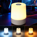 مصباح ليلي ذكي LED RGB مع جهاز تحكم عن بعد وتحكم باللمس، مصباح أسطواني عصري قابل للتعتيم لغرفة النوم والقراءة والديكور