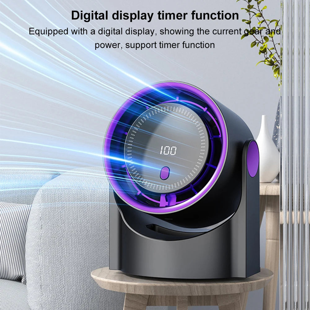 مروحة كهربائية ذكية 100 سرعة بدون شفرات، مروحة بدون شفرات، شحن USB، مروحة طاولة صامتة للمكتب والتخييم مثبتة على الحائط، مكيف هواء