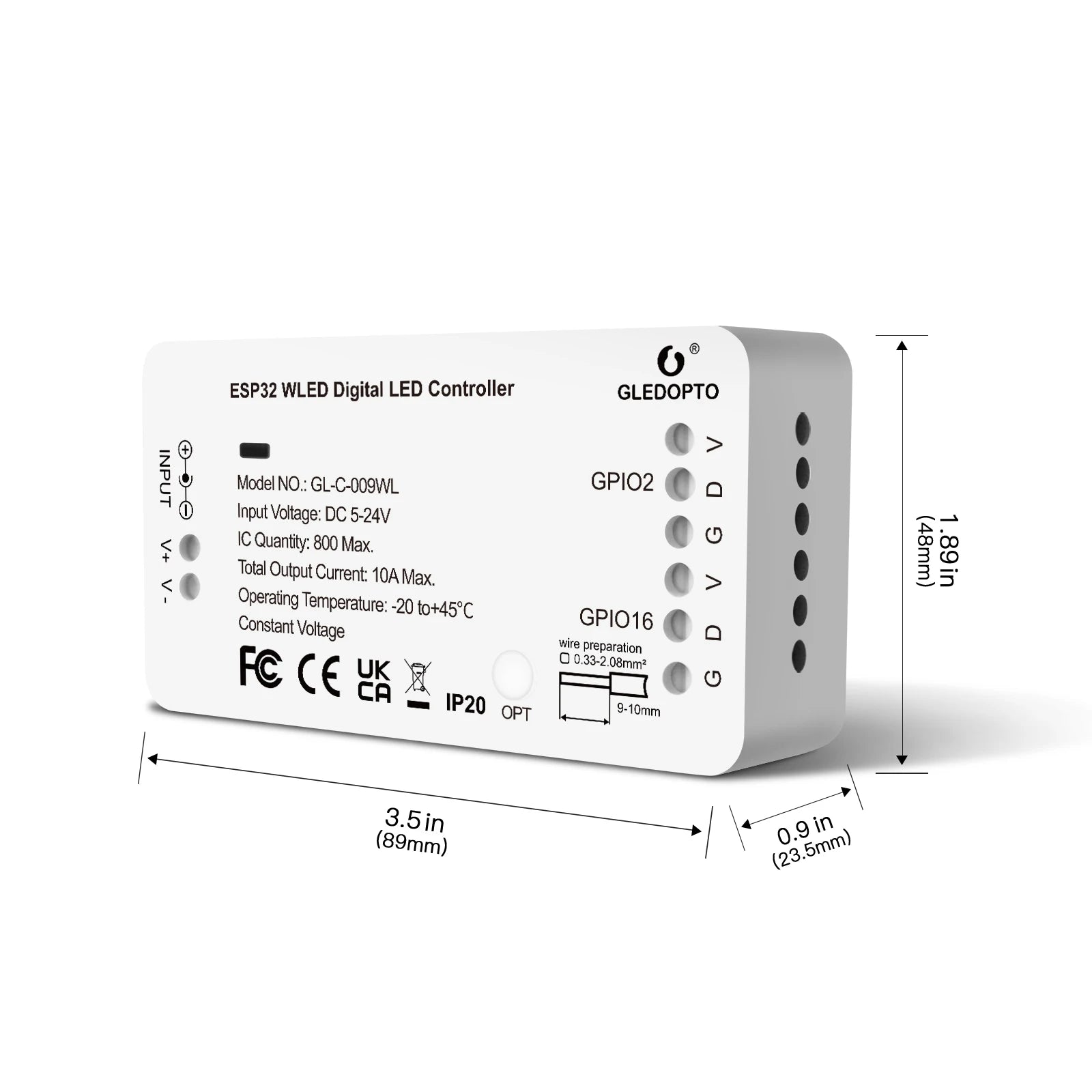 وحدة تحكم شريط رقمي ESP32 WLED RGB RGBW تدعم شرائط WS2811 SK6812 SM16703P WS2812B وتطبيقات الويب وMQTT وHome Assistant Automation