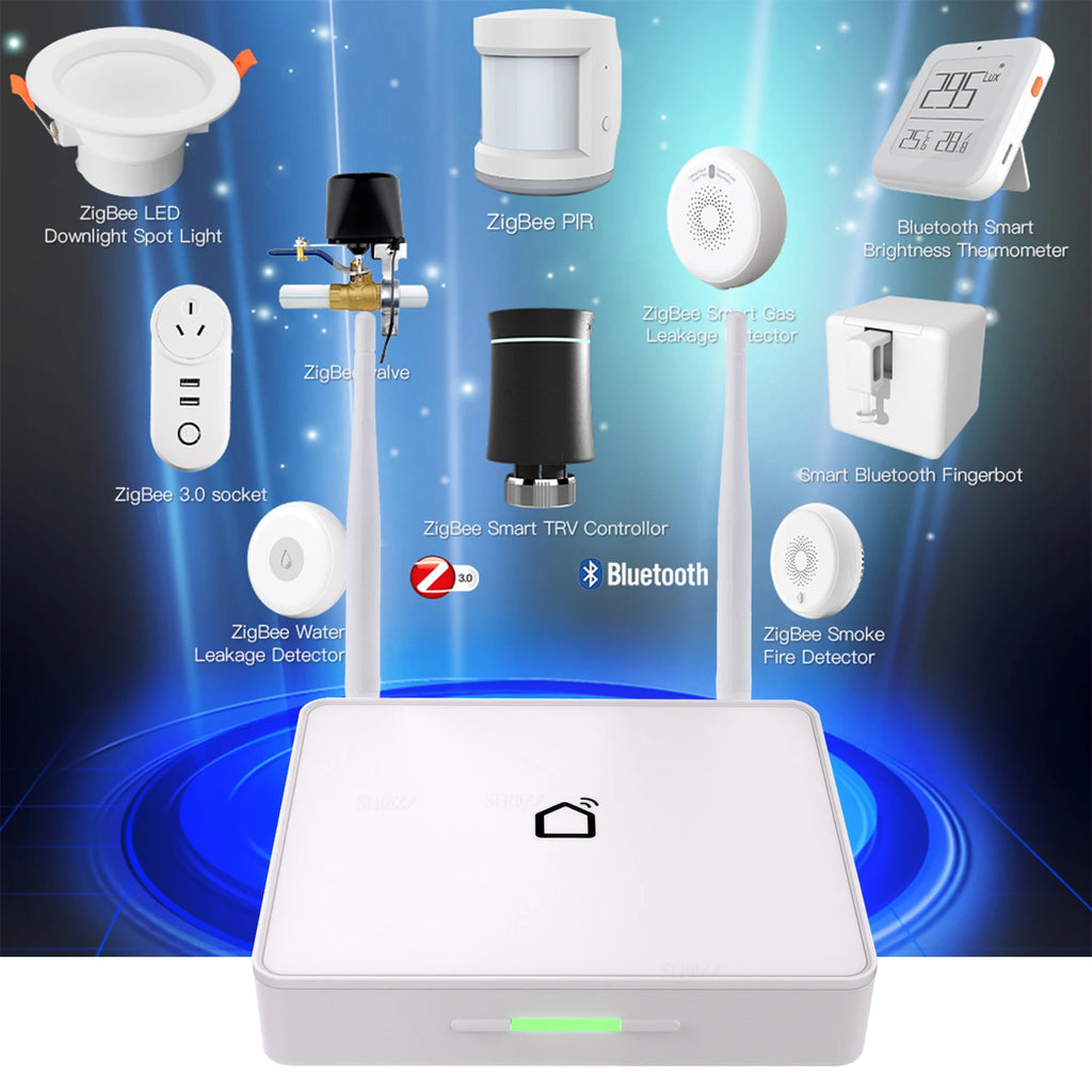 بوابة Tuya Zigbee 3.0 محور المنزل الذكي مودرن بإشارة قوية معززة RJ45 يعمل عبر الطوابق تطبيق Smart Life