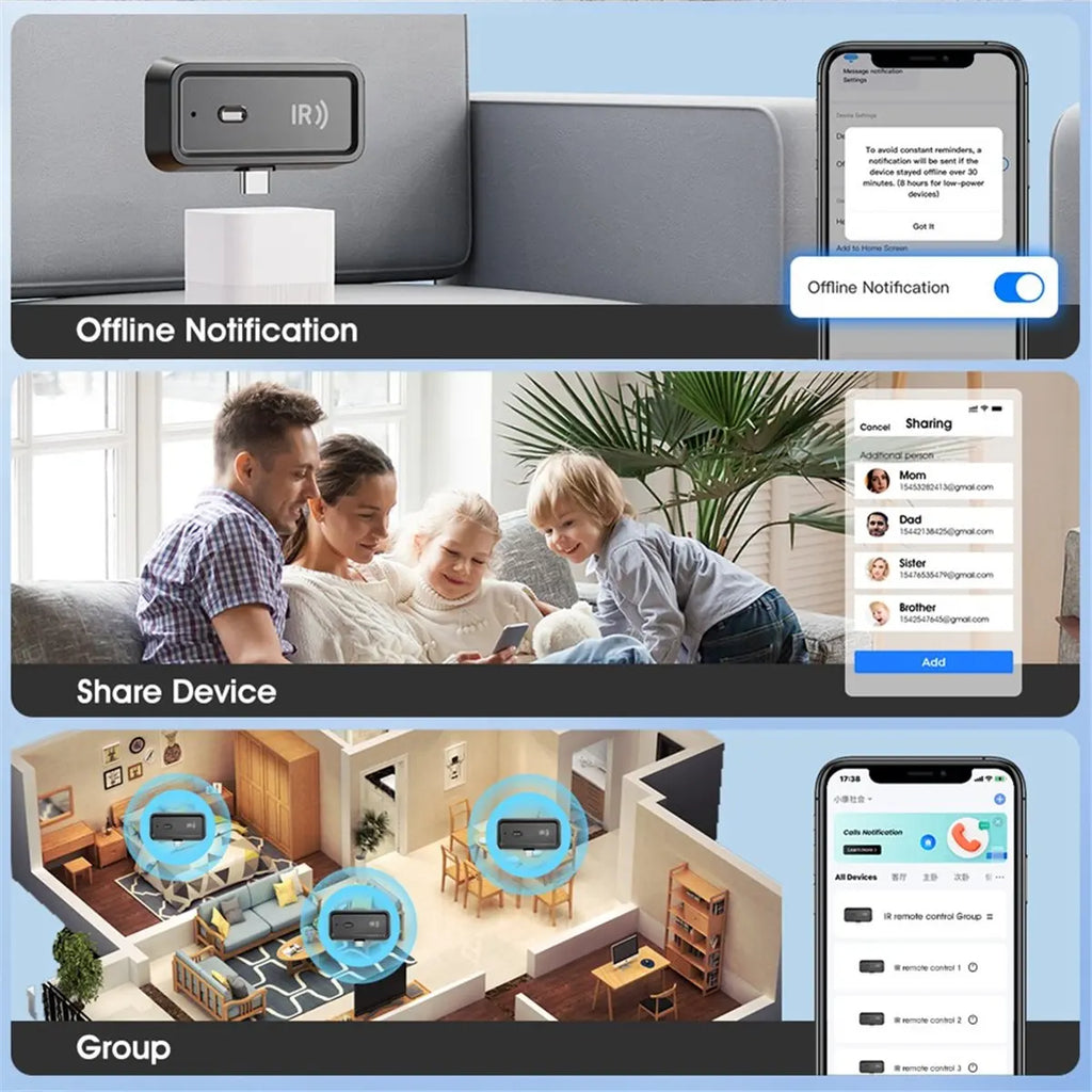 جهاز تحكم عن بعد بالأشعة تحت الحمراء ذكي يعمل بالواي فاي من Tuya بمنفذ USB، تطبيق Smart Life، بديل عالمي لأجهزة التحكم عن بعد اللاسلكية بالأشعة تحت الحمراء للتلفزيون وأقراص DVD وأجهزة الصوت ومكيفات الهواء