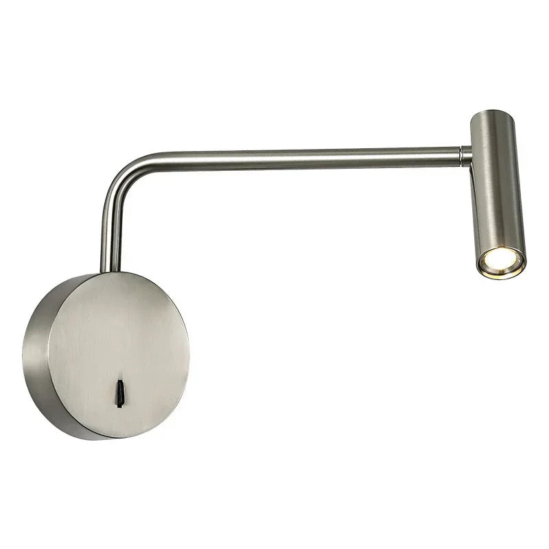 Modern Swing Arm Reading Wall Lamp Hotel Rooms Lamp 3W LED Adjustable Lamp Bedside Wall Sconce Lighting Fixture