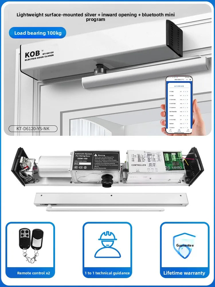 KOB Automatic Door Opener Electric Closer Sensor Swing Door Operator Smart Auto Open/Close Door Unit for Commercial Residential