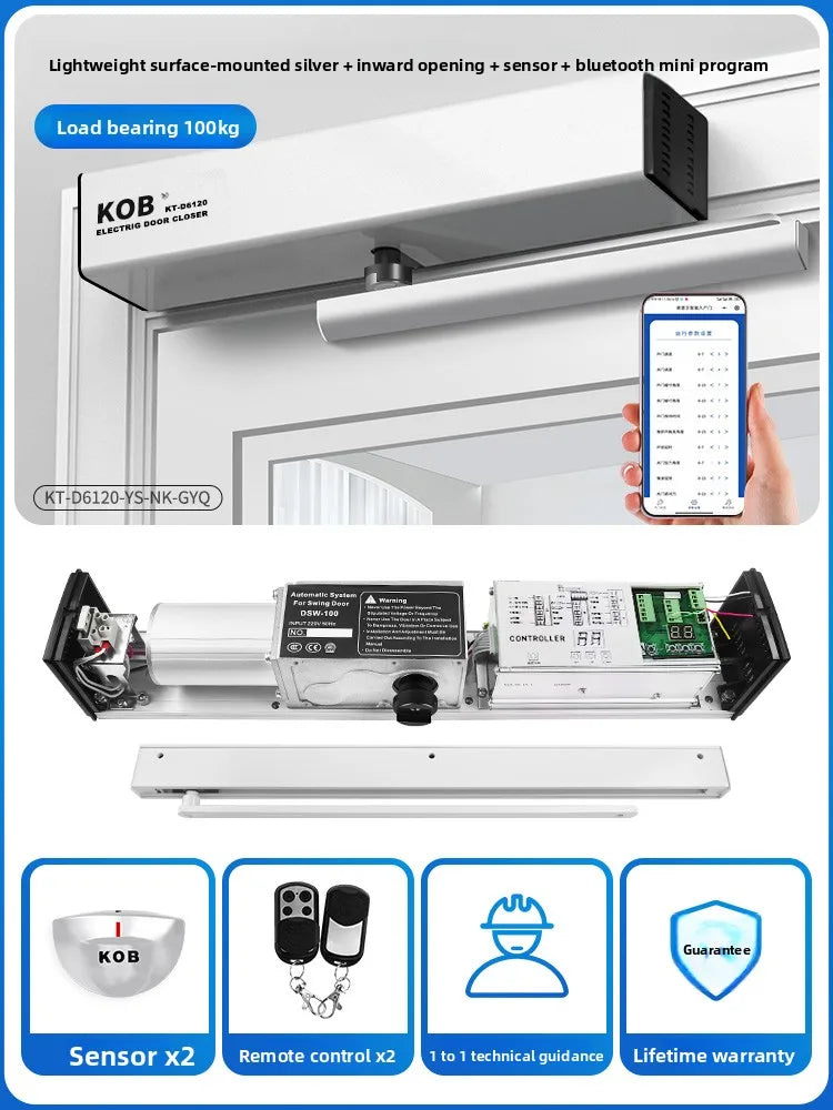 KOB Automatic Door Opener Electric Closer Sensor Swing Door Operator Smart Auto Open/Close Door Unit for Commercial Residential