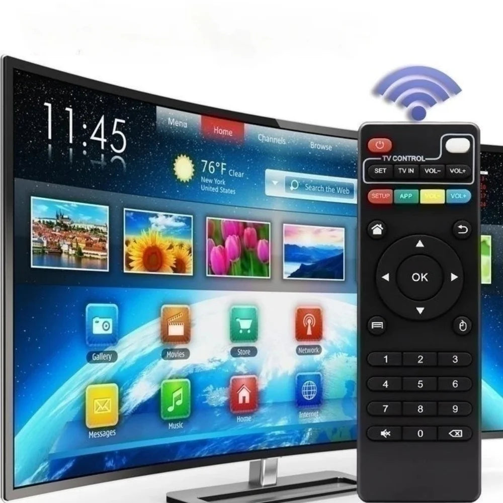 جهاز تحكم عن بعد عالمي لجهاز X96 X96mini X96W Android TV Box IR للتحكم في جهاز الاستقبال X96Q مزود بوظيفة KD