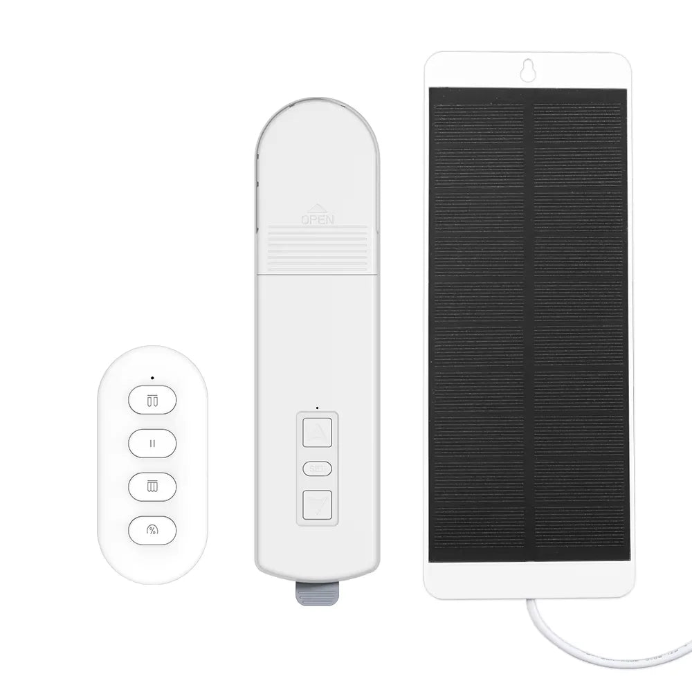 MANHOT Zigbee Smart Electric Curtain Motor Chain Roller Blinds Pull Bead Curtain Switch System With Solar Panel Work With Tuya