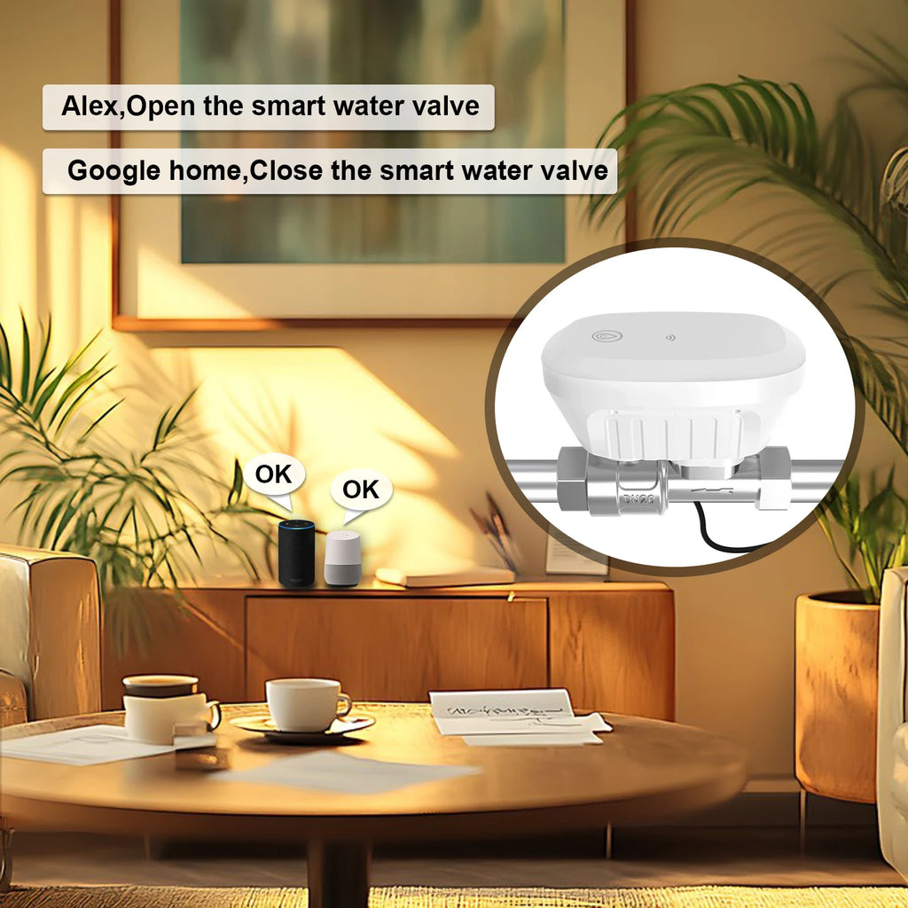 Tuya Smart WiFi صمام مياه مقياس تدفق المياه عرض درجة حرارة الماء مؤقت التحكم في تطبيق Smart Life التشغيل الآلي للمنزل