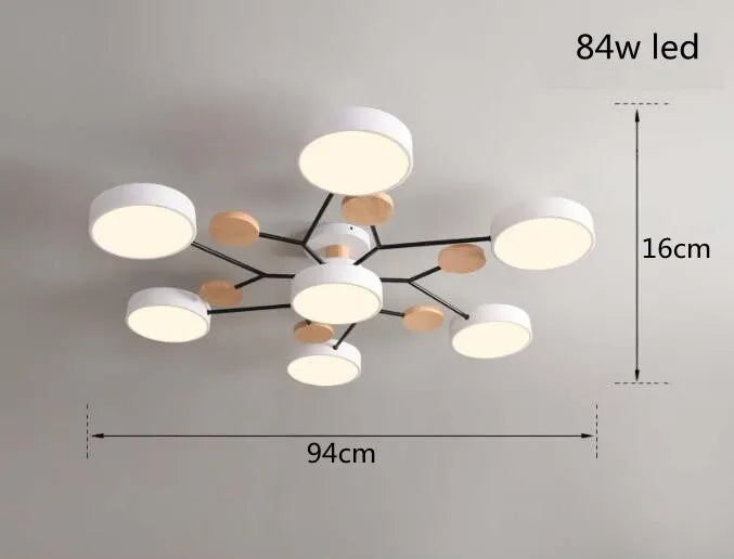 ثريا LED بثلاثة ألوان مختلفة مناسبة لغرفة المعيشة وغرفة النوم والشقق الفندقية والدراسة وديكور المنزل والإضاءة الداخلية