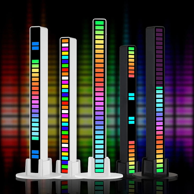 شريط إضاءة LED للتحكم الصوتي بتقنية RGB، ضوء إيقاعي متزامن، إضاءة محيطة موسيقية ملونة رائعة للإنترنت، لديكور السيارات الداخلية والحانات.
