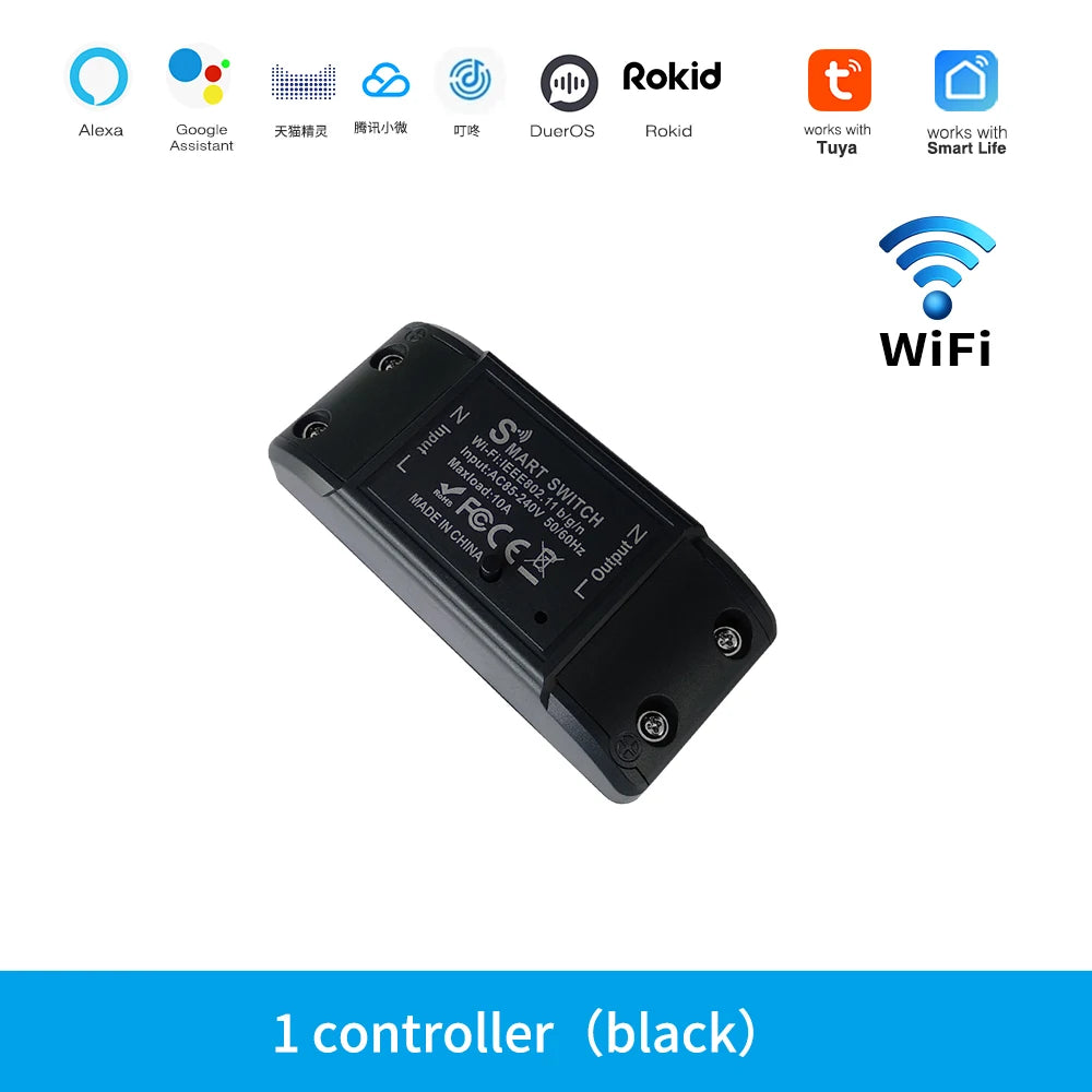 Tuya WiFi Switch DIY MINI Smart Home Switch Relay Module Smart Life APP Wireless Voice Remote Control Timer Switch Alexa
