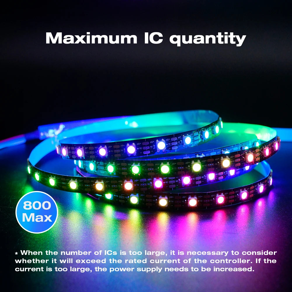 وحدة تحكم شريط رقمي ESP32 WLED RGB RGBW تدعم شرائط WS2811 SK6812 SM16703P WS2812B وتطبيقات الويب وMQTT وHome Assistant Automation