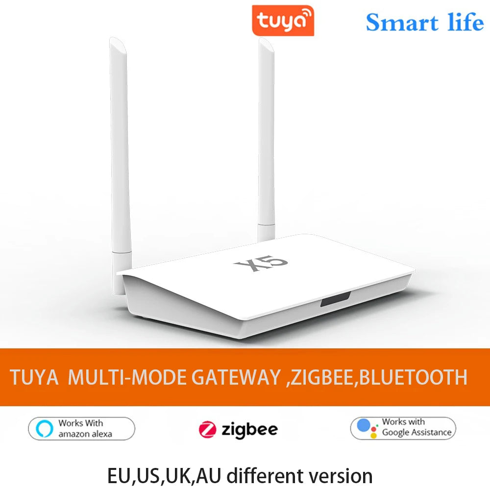 X5 Zigbee 3.0 Hub بلوتوث مع مقبس كابل شبكة اتصال سلكي تحكم ذكي Tuya Zigbee Gateway