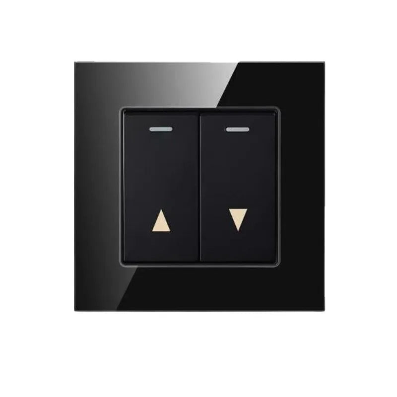 Electric curtain switch panel, type 86 up and down automatic reset shutter shutter switch AC110-250V