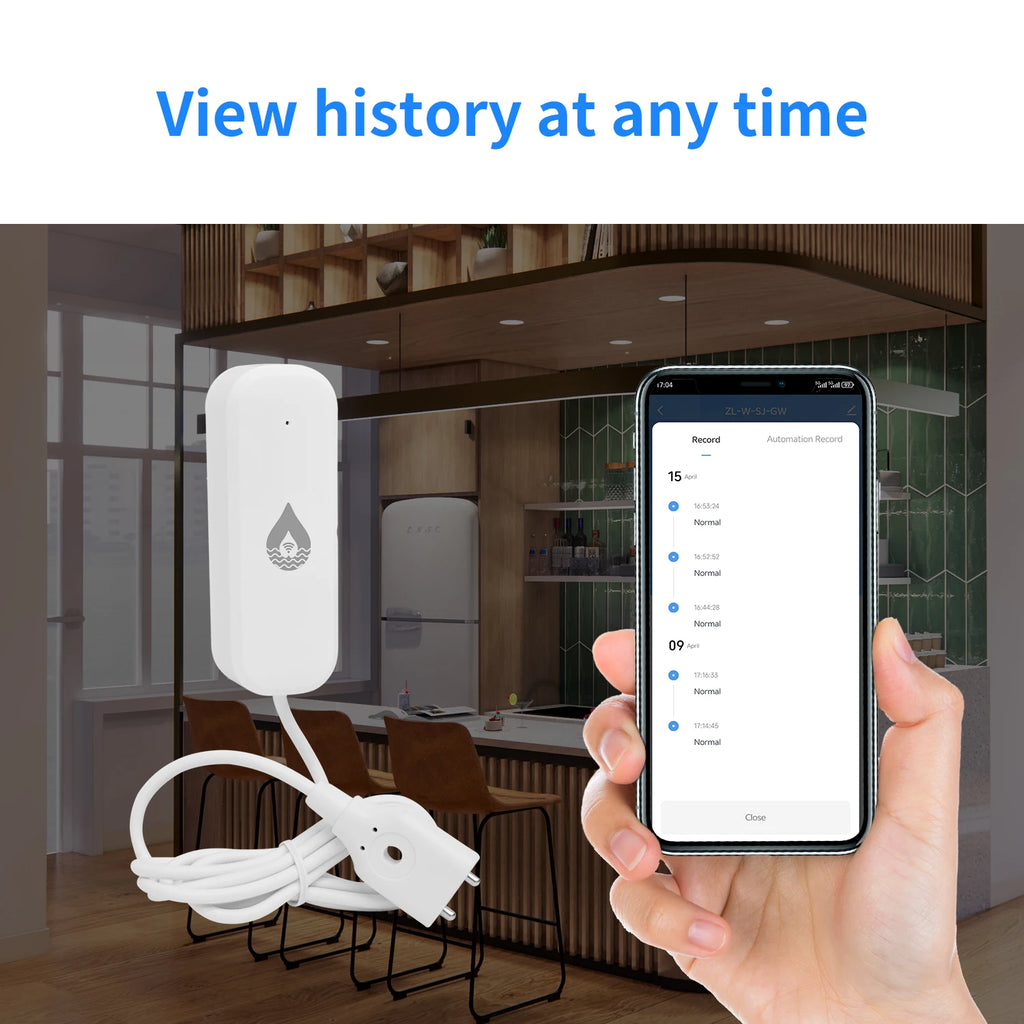 مستشعر تسرب المياه والفيضانات Tuya Zigbee WiFi إنذار تسرب المياه كاشف مستوى المياه تطبيق الحياة الذكية مراقبة عن بعد إنذار تسرب المياه السلامة