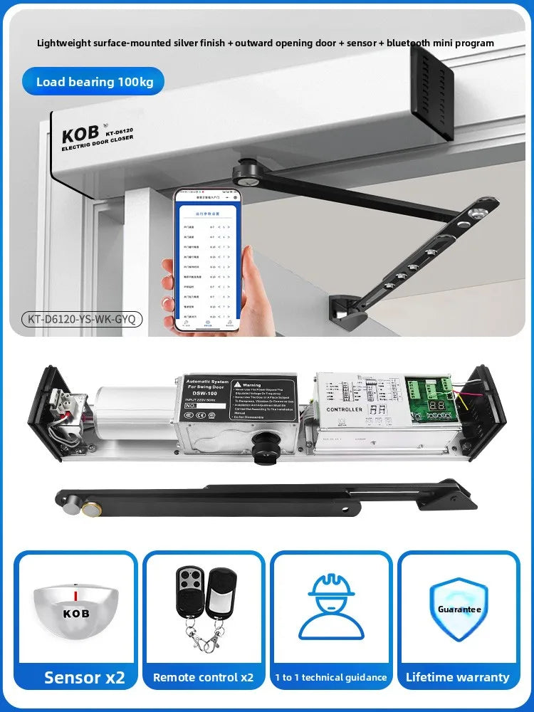KOB Automatic Door Opener Electric Closer Sensor Swing Door Operator Smart Auto Open/Close Door Unit for Commercial Residential