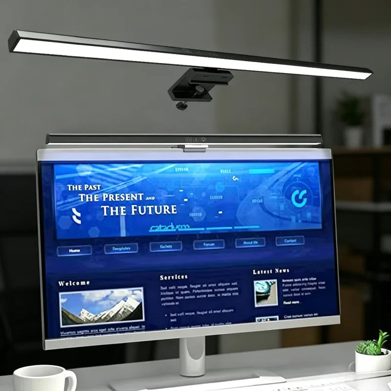 شريط إضاءة LED للشاشة لجهاز الكمبيوتر - مصباح شاشة قابل للتعتيم بطول 33 سم/50 سم يعمل بمنفذ USB لمكتب الدراسة والقراءة
