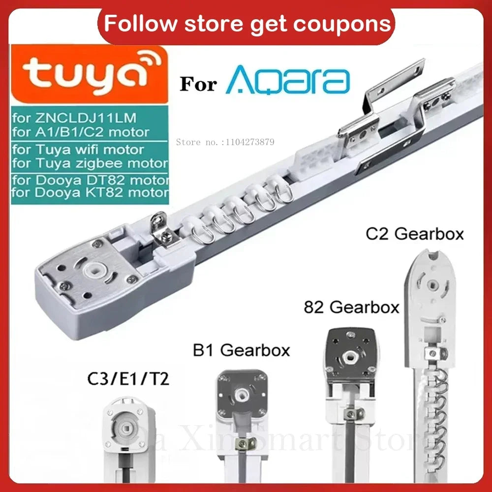 مسار ستارة كهربائي ذكي فائق الهدوء من Aqara لمحرك ستائر Zigbee/Tuya/C3/B1/A1 Wifi سكة ستارة أوتوماتيكية للمنزل الذكي