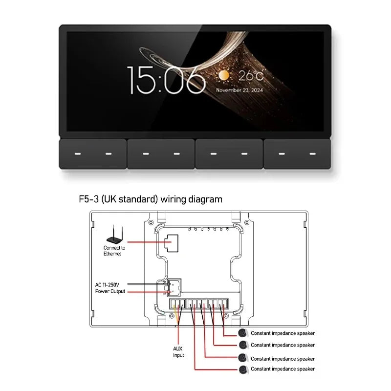 2025 New type Tuya Smart Control Panel Zigbee Gateway Multi-function With Relay Background Music Audio player Wall amplifier