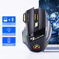 ماوس ألعاب لاسلكي USB IMICE GW-X7 3200DPI وضع مزدوج قابل لإعادة الشحن 7 مفاتيح 2.4 جيجاهرتز ماوس صامت بلوتوث 7 ألوان LED متوهج