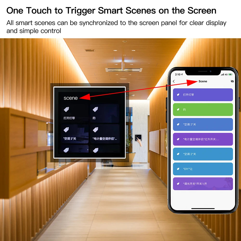 لوحة تحكم بشاشة لمس متعددة الوظائف من Tuya/Smart Life مقاس 4 بوصات، مركزية للمشاهد الذكية وأجهزة ZigBee Hub