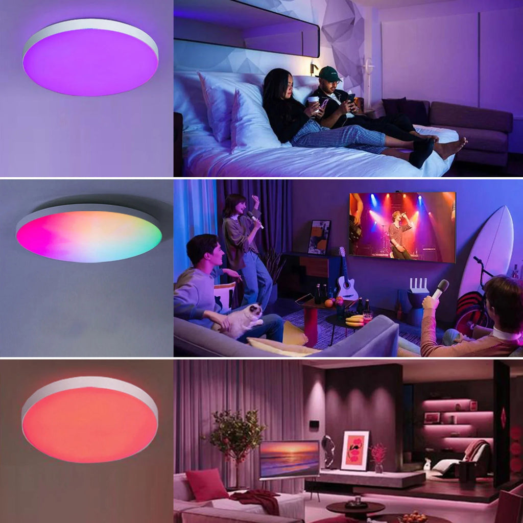 RGB مصباح سقف ذكي LED بقدرة 24 وات 40 وات مصابيح ليد RGB مصباح سقف تطبيق TUYA بلوتوث WIFI لديكور المنزل وغرفة النوم وغرفة المعيشة