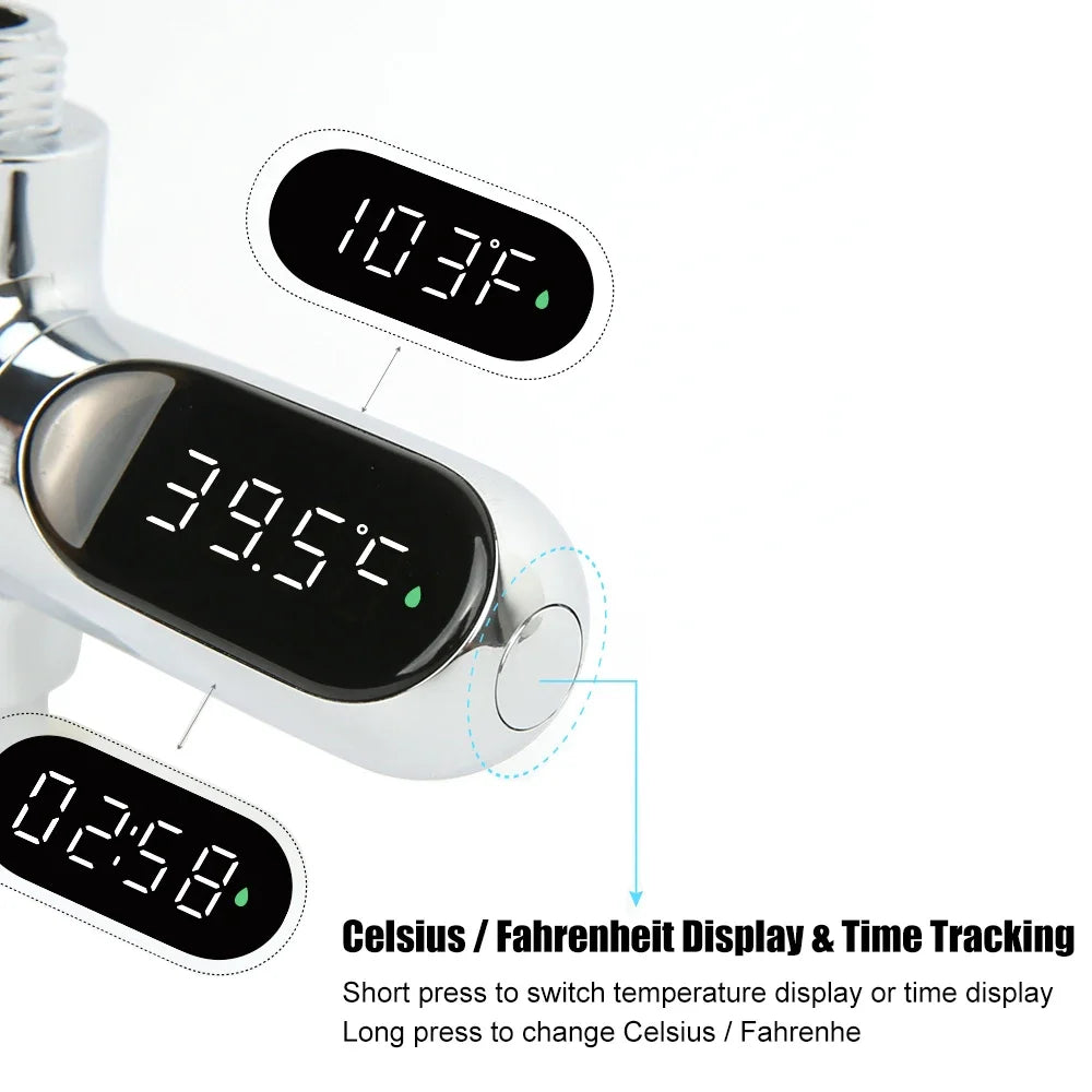 Digital Shower Temperature Led Display Water Thermometer Realtime Monitor Uk Bathroom Faucet Basin Bath Mixer