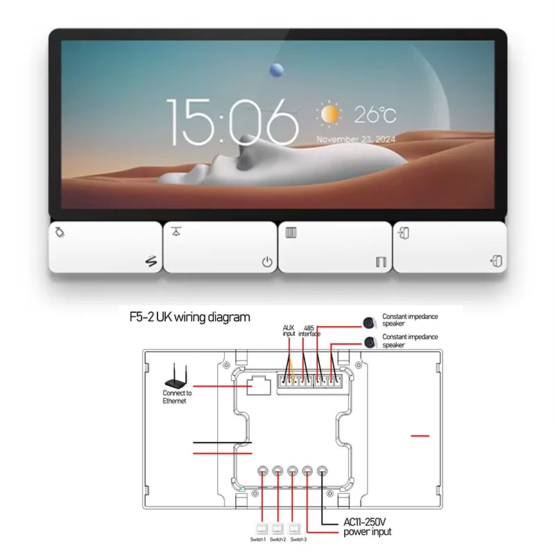 2025 New type Tuya Smart Control Panel Zigbee Gateway Multi-function With Relay Background Music Audio player Wall amplifier
