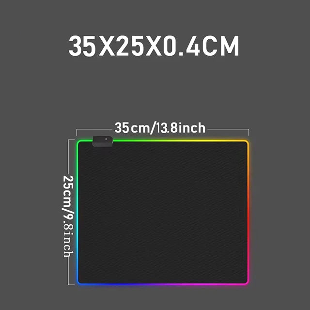RGB Gaming Mouse Pad, 31.5 x 11.8 Inch Oversized Mouse Mat with 14 Light Modes, Non-Slip Rubber Base, Large Keyboard Pad for PC