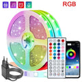 إضاءة ليد شريطية ذكية بطول 5-40 متر بألوان RGB مع تطبيق مزامنة الموسيقى وجهاز تحكم عن بعد - 16 مليون لون، إضاءة ليد متينة بتيار مستمر 24 فولت لتزيين الغرفة