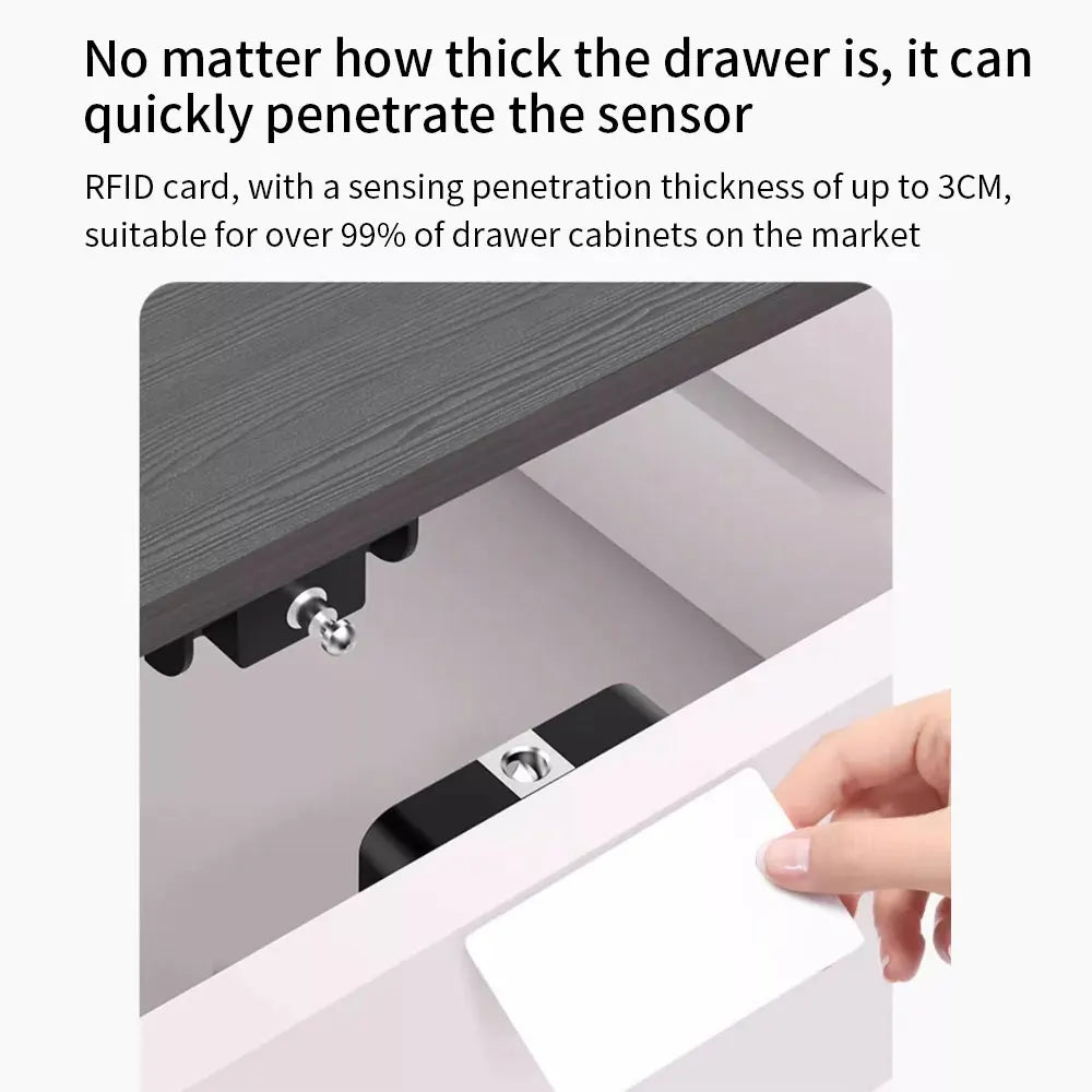 قفل باب خشبي ذكي غير مرئي، قفل إلكتروني بدون مفتاح، بطاقة IC، NFC، تطبيق Tuya لفتح الخزانة، قفل الأثاث، قفل الأدراج الذكي