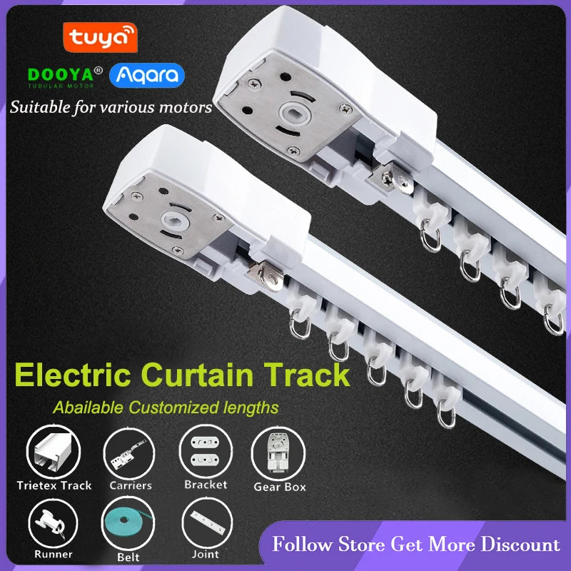 مسارات قضبان الستائر الذكية الكهربائية ستائر الكورنيش لـ Aqara C3 B1 A1 Tuya Wifi Zigbee نظام التحكم الآلي في الستائر بالمحرك
