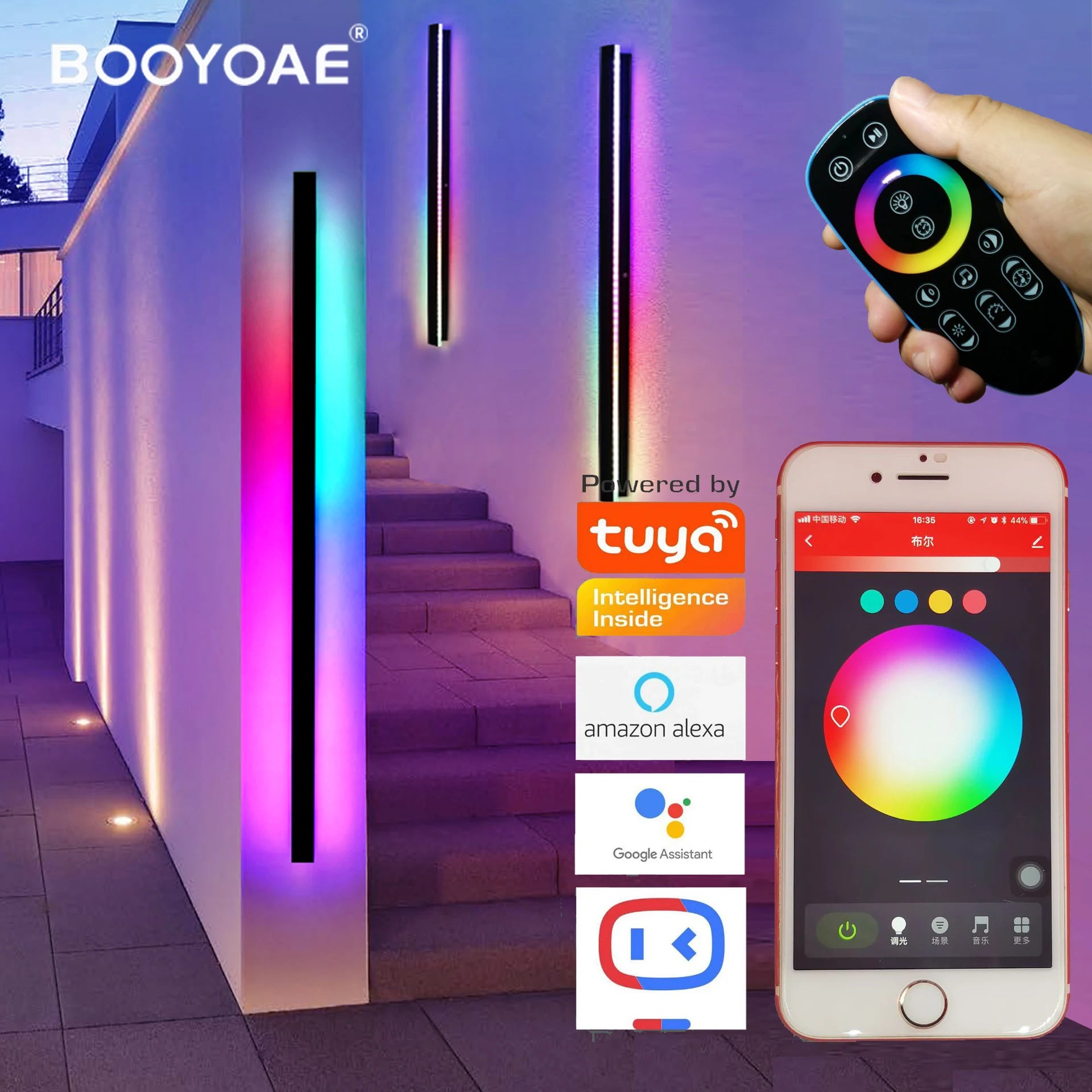 Smart Wall Light taya APP RGB Outdoor Porch Colored light Party intelligent remote control Decoration Lighting holiday Wall Lamp