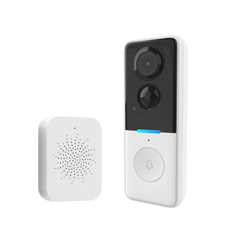 Wireless 2-Way Intercom Video Doorbell with Solar Rain Cover HD Motion Detection Night Vision Monitoring Voice-Changing Doorbell