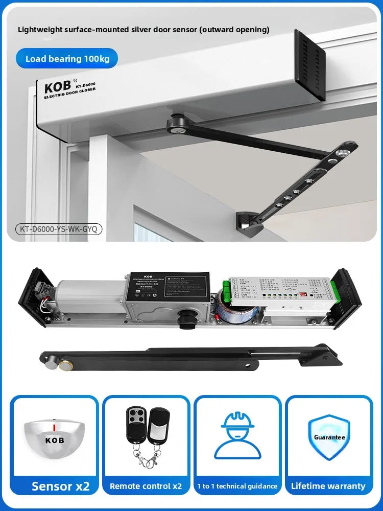 KOB Automatic Door Opener Electric Closer Sensor Swing Door Operator Smart Auto Open/Close Door Unit for Commercial Residential