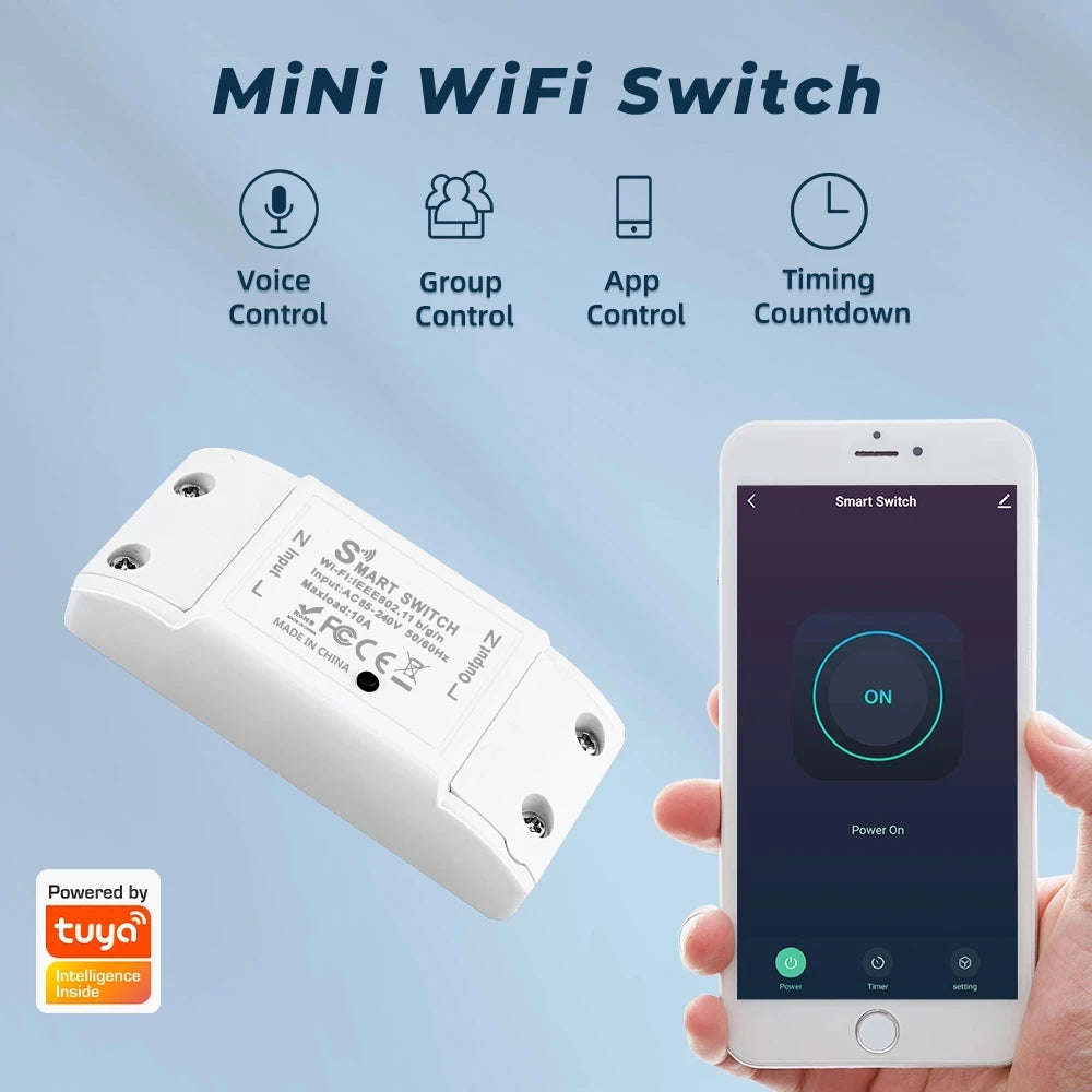 مفتاح واي فاي تويا، وحدة ترحيل صغيرة ذكية للمنزل، تطبيق Smart Life للتحكم اللاسلكي عن بعد بالصوت، مفتاح مؤقت أليكسا