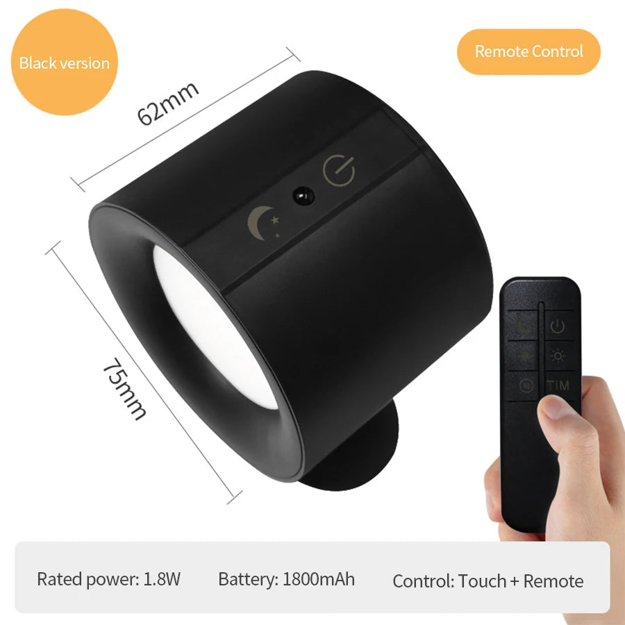 Magnetic Strip Remote Control LED Double-sided Wall Light 360 ° Rotation 3-color Mode Suitable for Bedrooms, Corridors, Offices