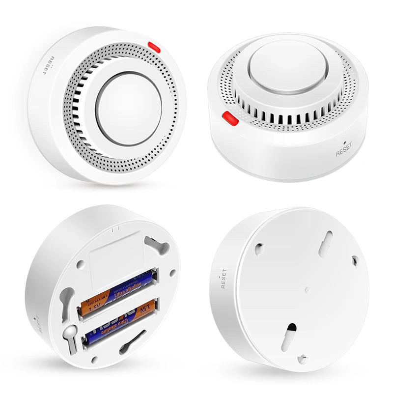 جهاز الكشف عن الدخان Tuya WiFi مستشعر بصري لاسلكي إنذار حريق نظام أمان للمنزل والمطبخ تطبيق Smart Life تنبيه إنذار صوتي