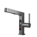 Intelligent Digital Display LED Basin Faucet Pull Out Rose Gold Lead Free Water Mixer Sink Tap Bathroom Washbasin Vanity Faucet