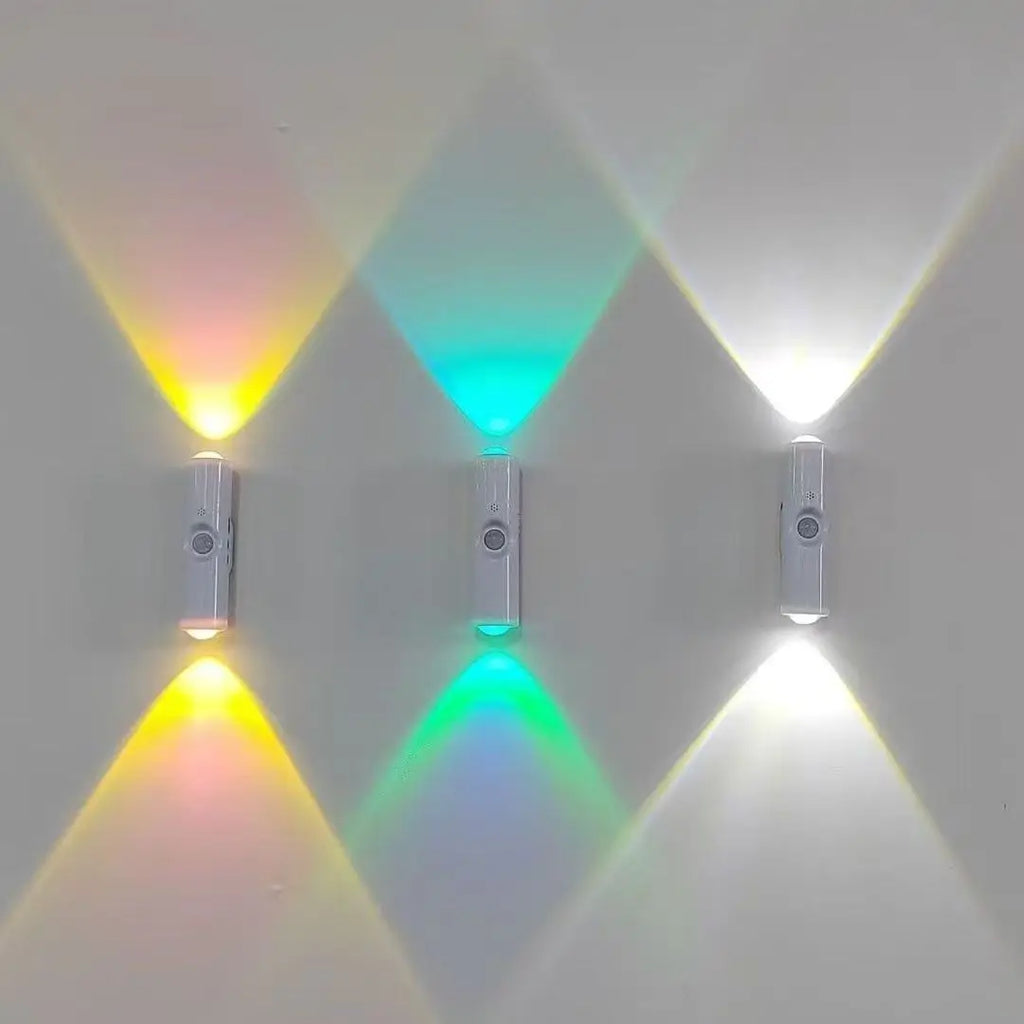 مصباح ليلي ذكي متدرج الألوان RGB، مستشعر حركة مغناطيسي قابل لإعادة الشحن، مصباح حائط لغرفة النوم والحمام والخزانة وديكور المنزل والحديقة