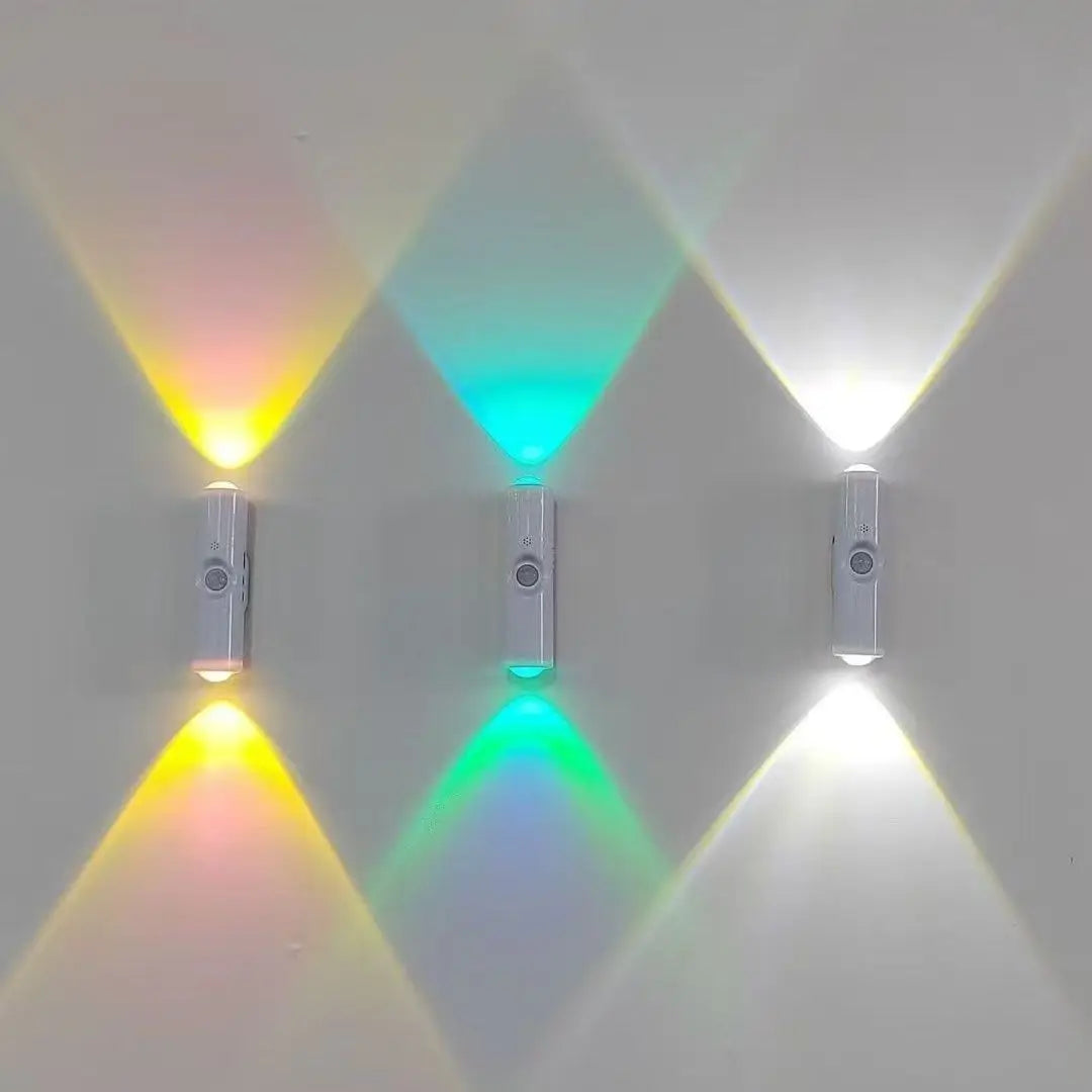 مصباح ليلي ذكي متدرج الألوان RGB، مستشعر حركة مغناطيسي قابل لإعادة الشحن، مصباح حائط لغرفة النوم والحمام والخزانة وديكور المنزل والحديقة