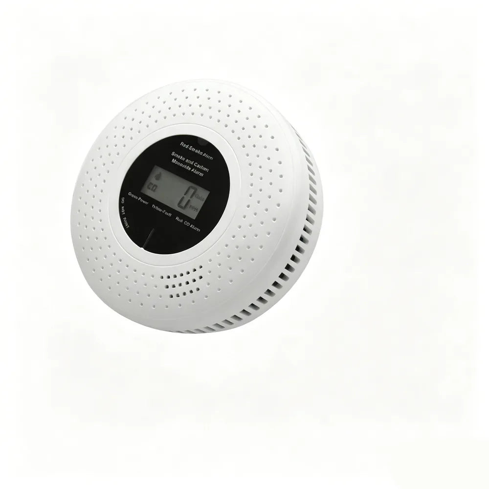 جهاز كشف الدخان وأول أكسيد الكربون الذكي 2 في 1 من TUYA WiFi مع شاشة LCD، جهاز إنذار أمان منزلي للحرائق وغاز أول أكسيد الكربون